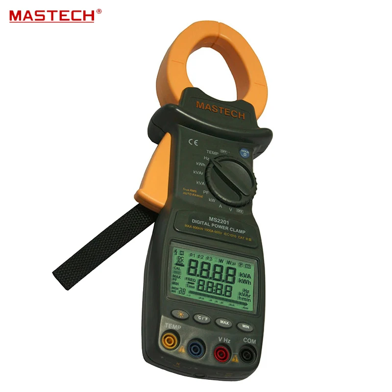 MS2201 True RMS Авто Диапазон Цифровой измеритель мощности с зажимом ваттметр Мощность