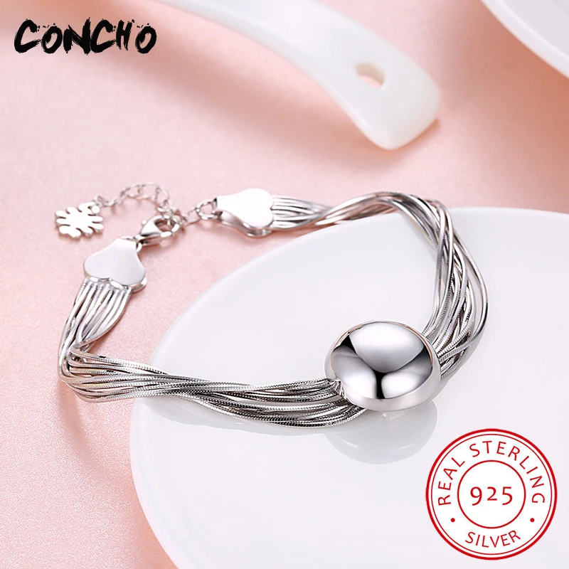 Кончо Jewelry 925 пробы сердце браслет для Для женщин Юбилей best подарки 2018 ювелирные