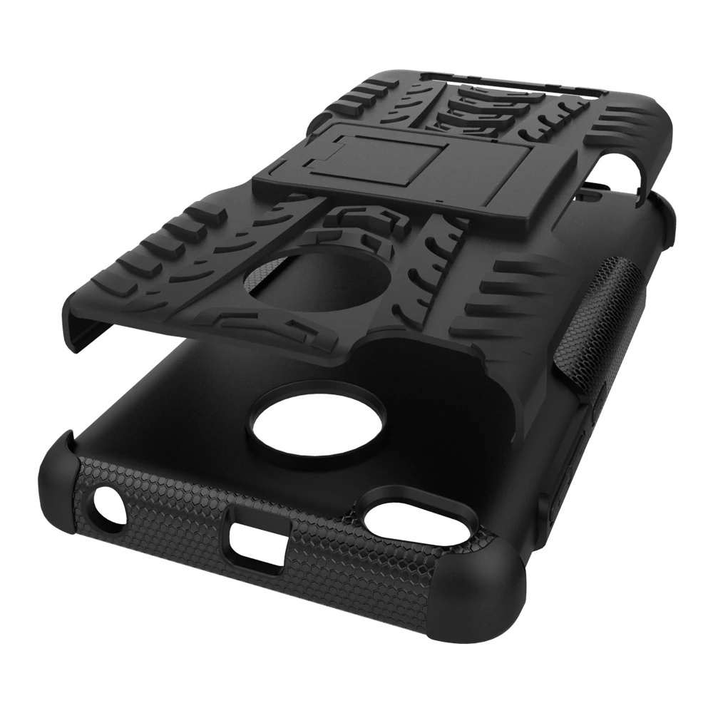 Силиконовый + пластиковый 2 в 1 двухслойный противоударный чехол-подставка для