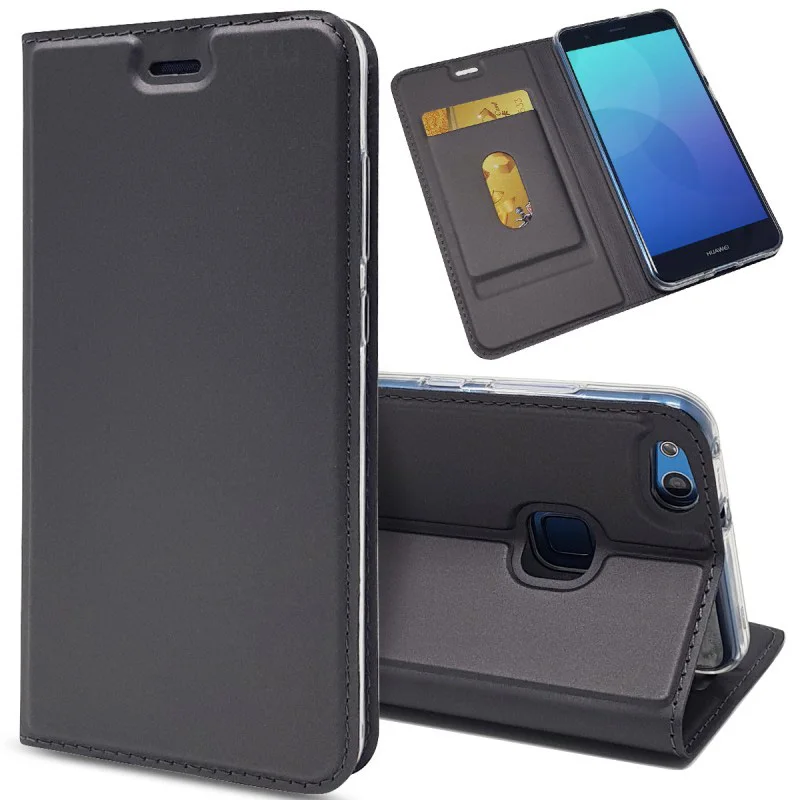 Кожаный чехол-книжка с магнитной картой для Huawei P20 P10 P9 P8 Lite 2017 Mate 9 10 20 Pro Plus Y5 Y9 2018 Nova