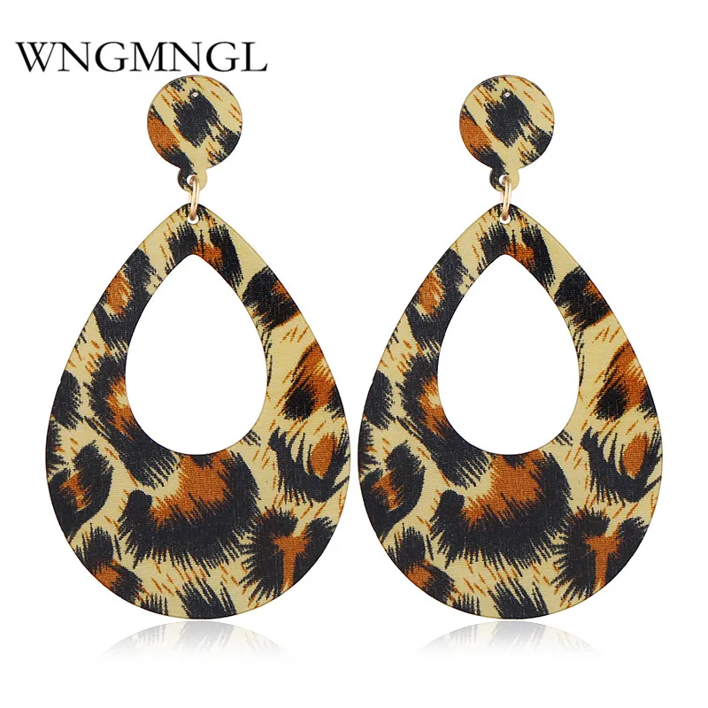 

WNGMNGL New Exaggeration Acrylic Drop Earrings Vintage Statement Leopard Earrings For Women 2019 Fashion Female Earrings Jewelry