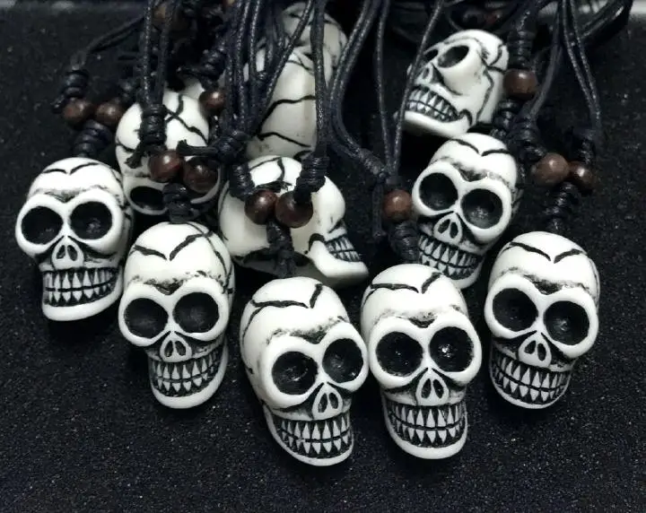 

12 pcs Personality Skull Bead Vintage Handmade Rope Fashion Jewelry