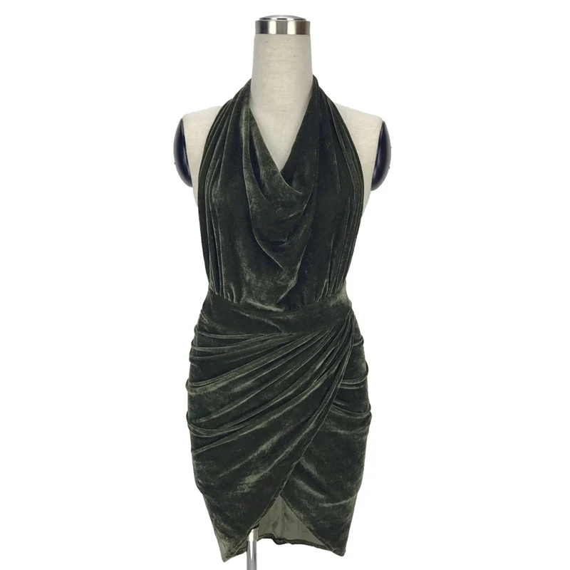 Новое летнее сексуальное платье с лямкой на шее открытой спиной для клуба