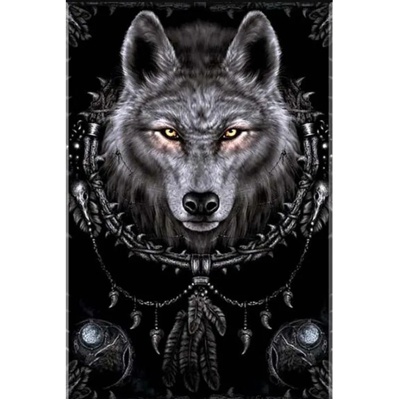 

Картины с волком, живопись из страз, домашний декор, 5D алмазная живопись с волками, узор 5D для вышивки крестиком, алмазная вышивка