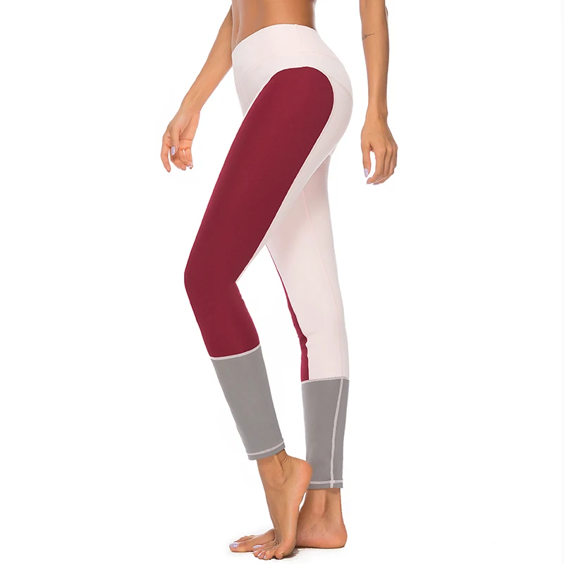 Женские лоскутные леггинсы для фитнеса женские дышащие с высокой талией и пуш-ап