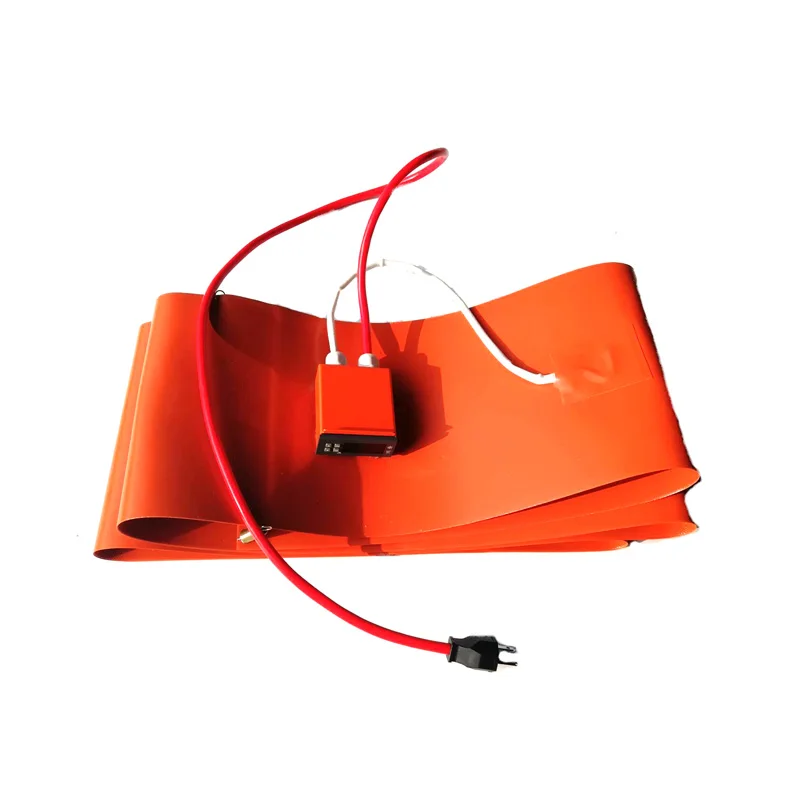 Силиконовый барабан-нагреватель 250*3070*1.5 мм 230 В 1400 Вт для бочки на 55 галлонов с цифровым термостатом на панели 1500 мм провода.