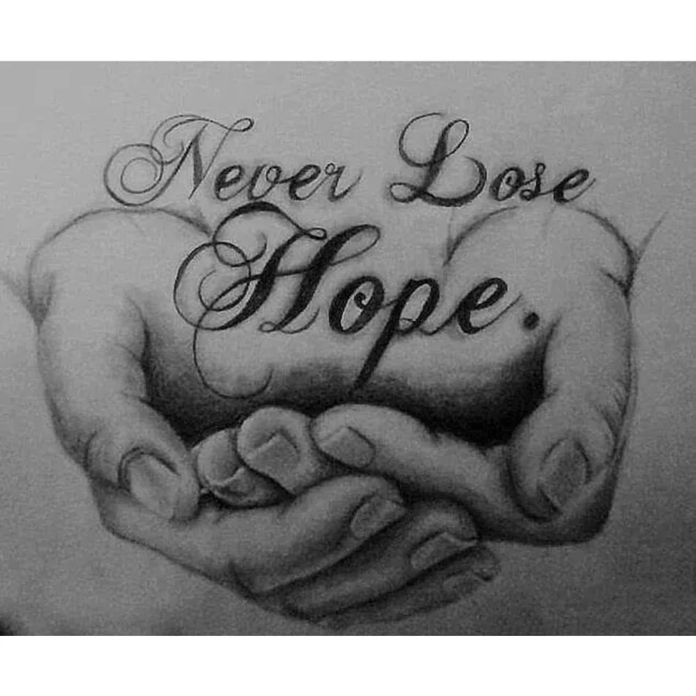 

NEW Diamond Painting "Never love hope" 5D DIY Diamond Embroidery Cartoon Hand feet Cross Stitch Mosaic Home Decor Children Gift