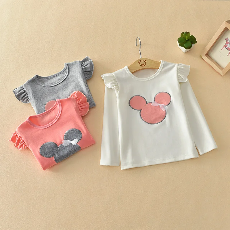 BibiCola для девочек хлопчатобумажная футболка детская повседневная одежда свитер с