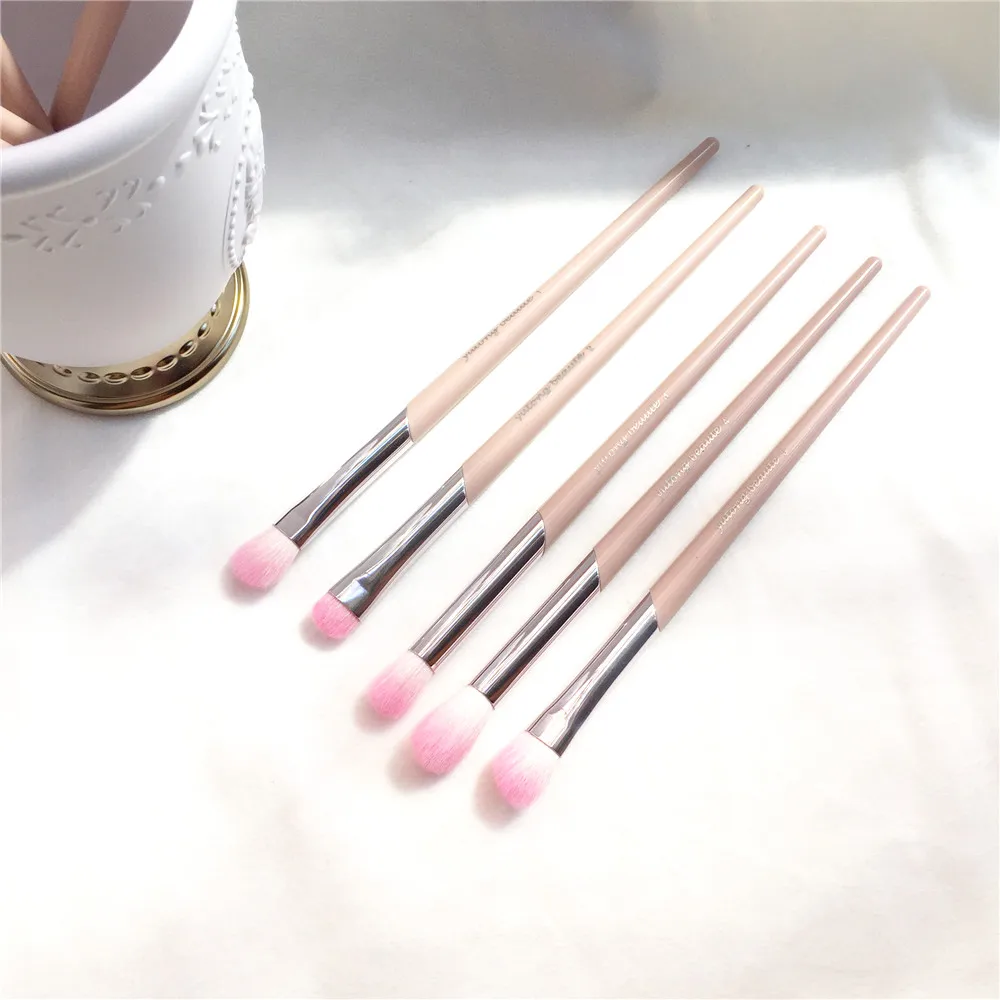 Yutong Beaute FB-серия розовый набор для глаз I-мягкие окрашенные козьи волосы/синтетические-Профессиональные Тени для век кисти-принадлежности для макияжа - Handle Color: YT-FB-EYE-KIT-I-goat