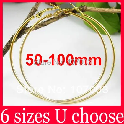 Wholesale 50/60/70/80/90/100mm Gold Basketball Wives Large Hoop Earrings Big Earrings-Spark Boutique | Украшения и аксессуары