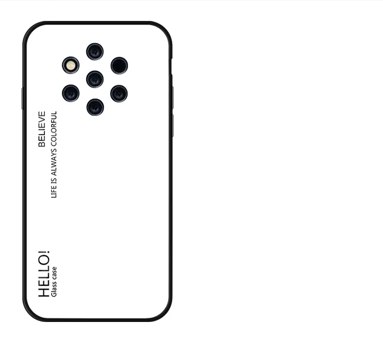 Чехол Haissky для Nokia 9 Pure View, Роскошные Цветные градиентные чехлы с закаленным стеклом для Nokia 9 PureView, радужная задняя крышка, оболочка