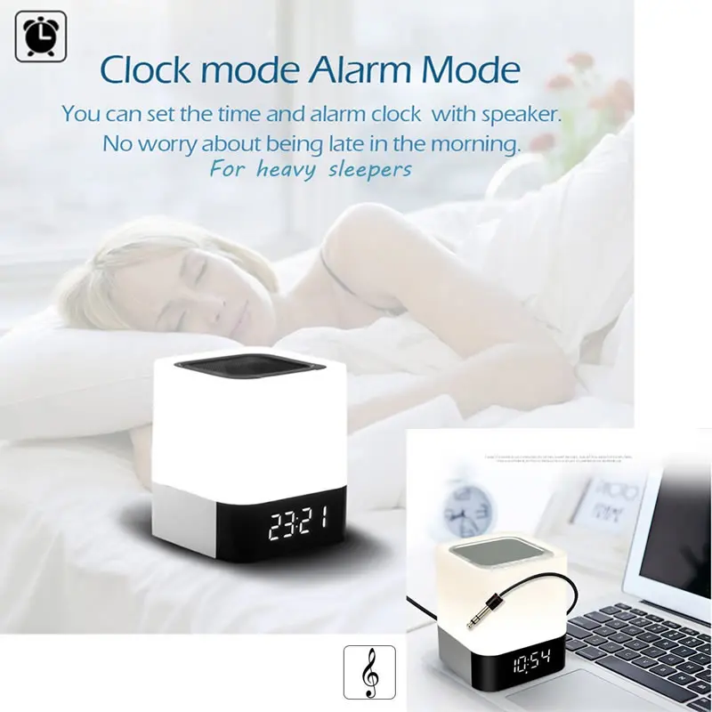 Vrme ночник Bluetooth Динамик Портативный Беспроводной с микрофоном smart touch