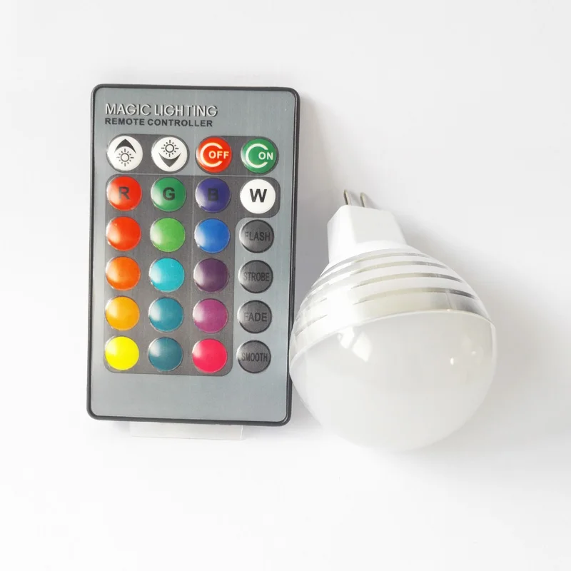 AC85 265V Светодиодный лампа E14 E27 GU10 MR16 RGB светодиодный шарика 16 Цвет Лампы Сменные с