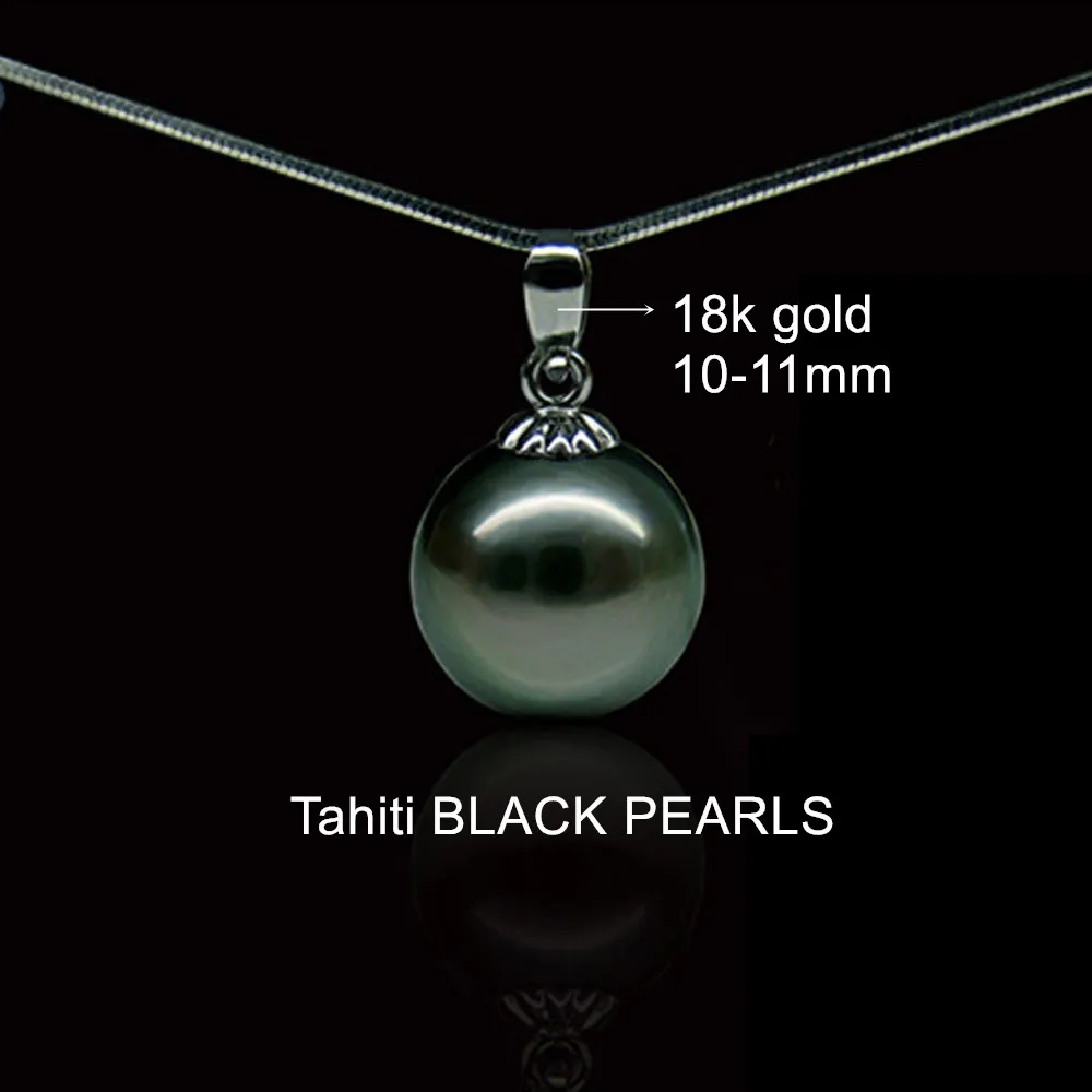 Большой набор бижутерии в черном цвете из натурального жемчуга Tahiti серьги