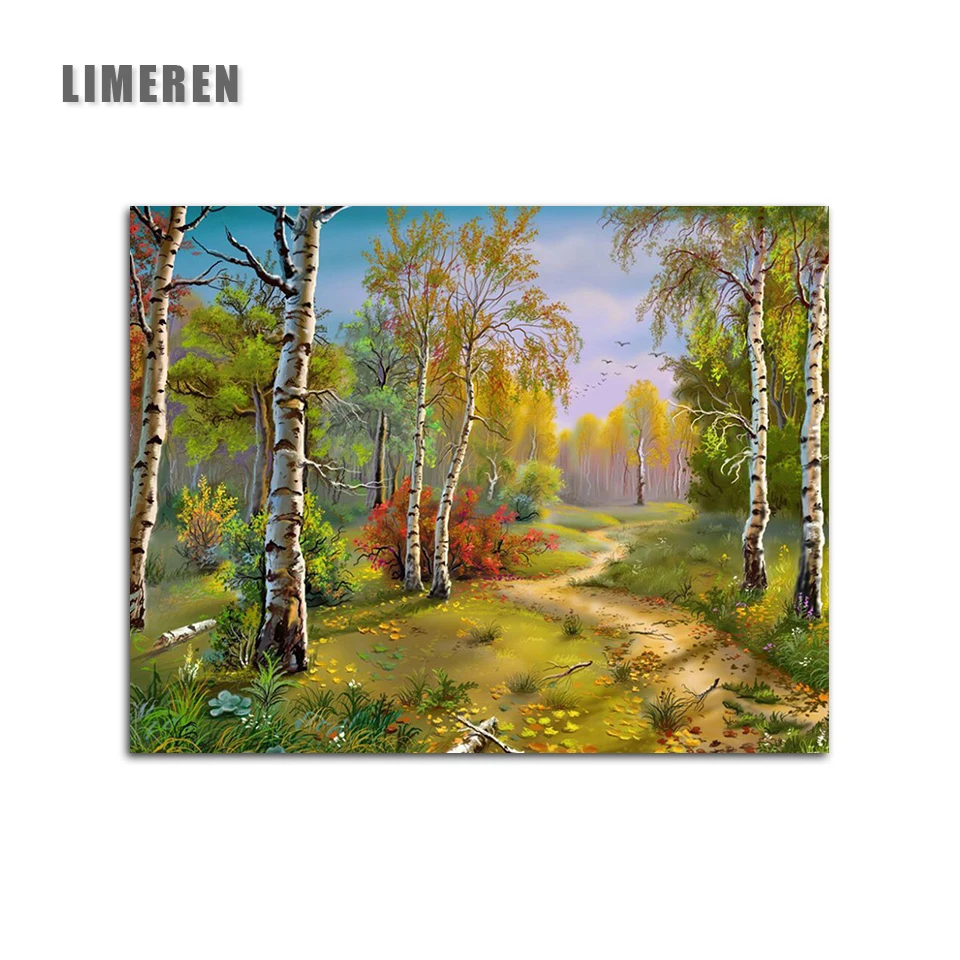 Раскраска по номерам на холсте Весна в лесу|Рисование и каллиграфия| |