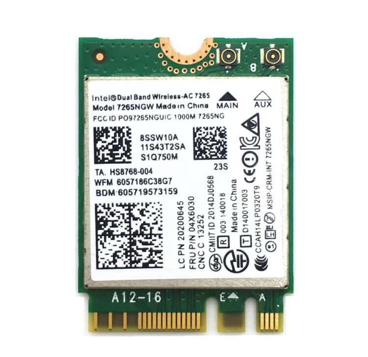 Новая беспроводная сетевая карта для Lenovo E550 E555 X250 T450 intel 7265AC 7265NGW 00JT535 NGFF интерфейс