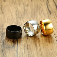 fashion vintage stainless steel trendy men ring black gold color engagement man rings for cool boy simple jewelry