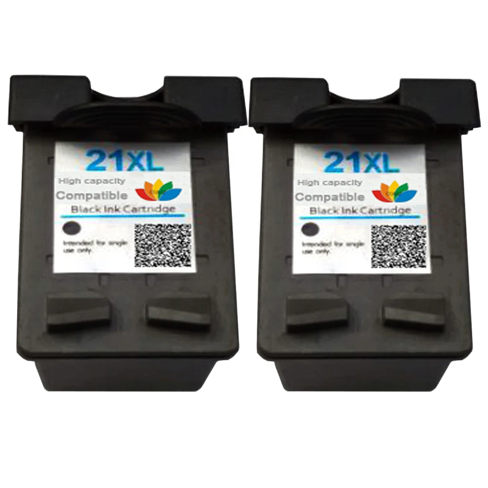 

2 pcs Black Ink Cartridge For Compatible HP 21 XL Deskjet 3915 3920 D1530 D1320 D1311 D1455 F2100 F2280 F4100 F4180 for hp21