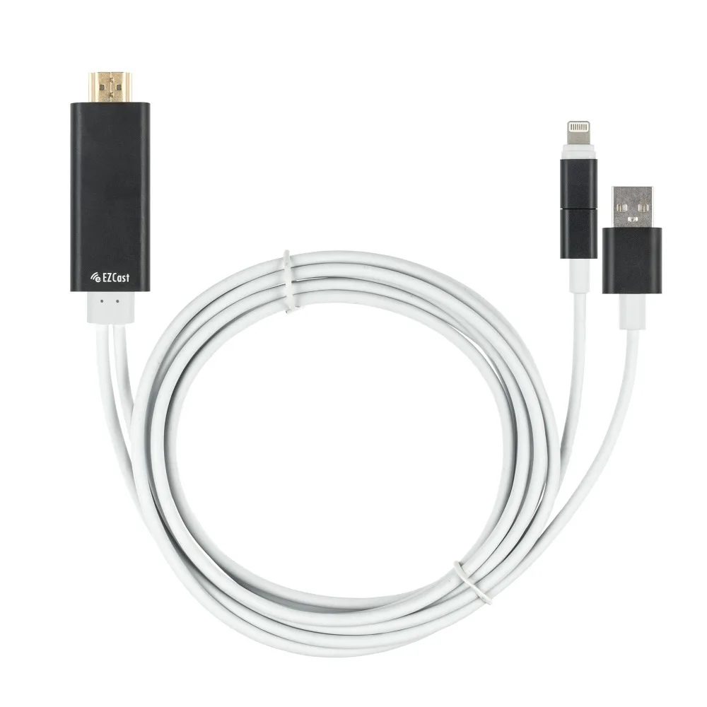 2 в 1 AirPlay 8pin/Micro USB Кабель адаптер к HDMI ТВ AV синхронизации Кабели для iPhone 5 /6/5S/6 s и