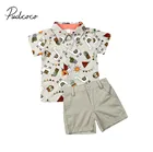 2019 Детская летняя одежда для малышей детей мальчиков Альпака Топы рубашка + шорты брюки джентльменский наряд Одежда 2 шт. комплект