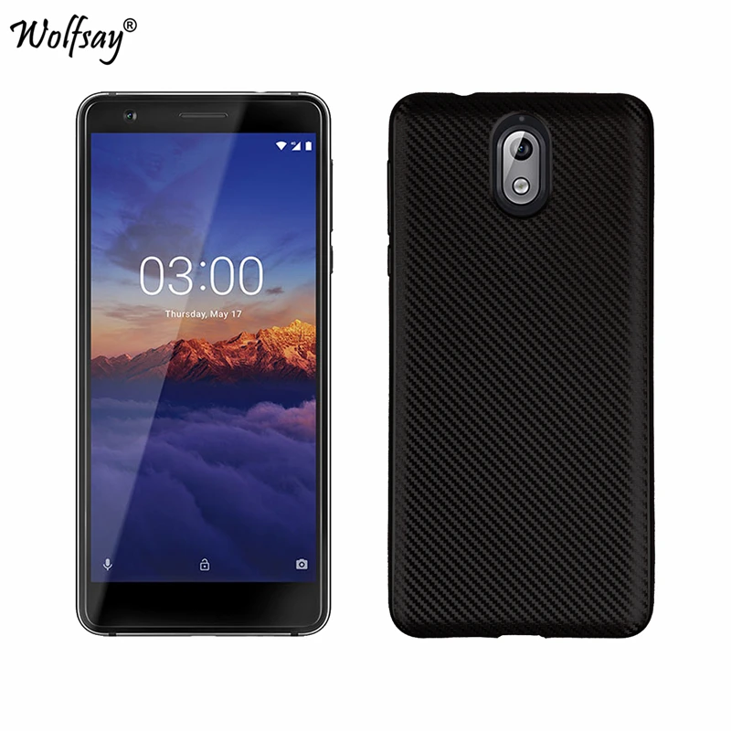 Мягкий резиновый силиконовый чехол для телефона Wolfsay Nokia 3 1 из углеродного