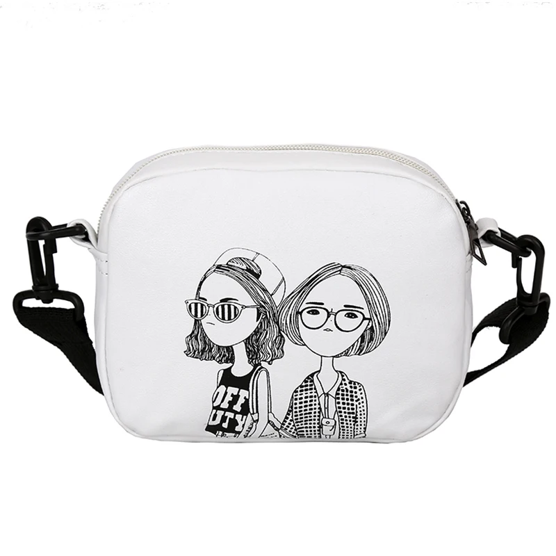 White-1 Корейская модная женская однотонная сумка из искусственной кожи для девочек, повседневная сумка-мешок, универсальный чехол для мусора Bolsa - Цвет: White-1