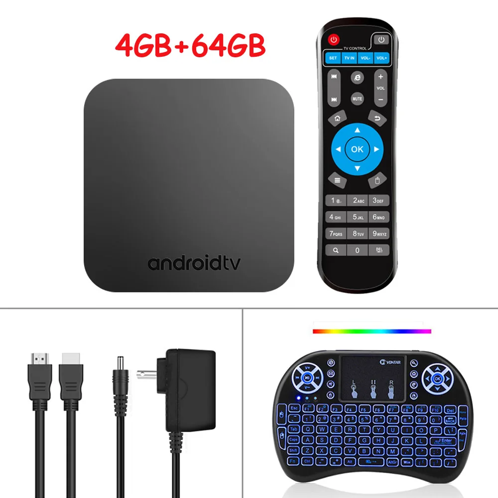 Mecool KM9 Android 8,1 ТВ приставка BT 4,1 Голосовое управление S905X2 4 ГБ 32 ГБ Smart tv Box2.4G/5G WiFi приставка 4K медиаплеер - Color: 4GB 64GB i8  backlit