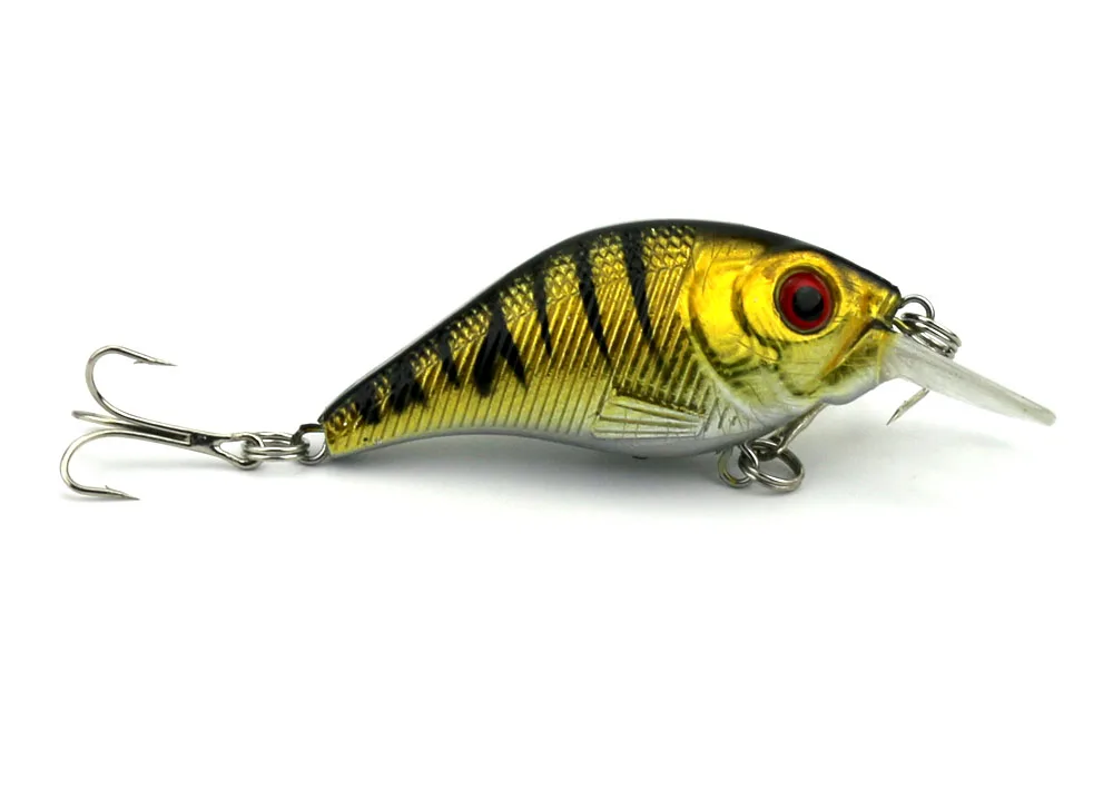 

6 pcs NEW Crank fishing lure Plastic artificial hard fishing bait Fat fish lure Rock Bass Swimbait Crap hooks (CB007)