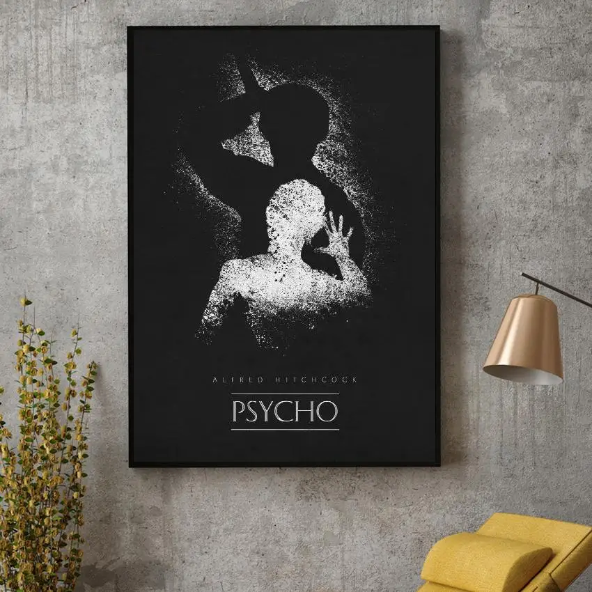 

Psycho Black & White Classic Movie Posters Silk WALL Art Decor Painting No Frame