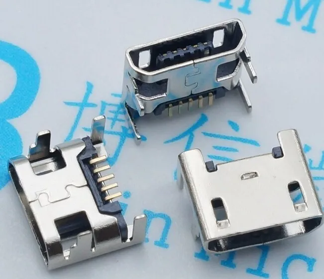 

5pcs Micro USB connector 5pin seat Jack Micro usb DIP4 legs Four legs Inserting plate seat mini usb connector For Mobile phone