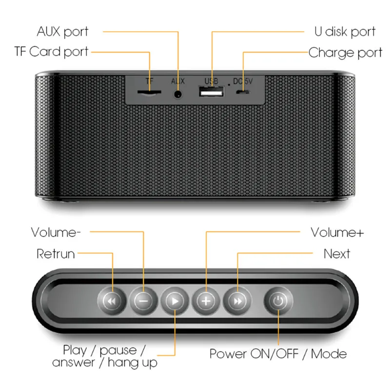 2 в 1 Bluetooth беспроводной динамик Портативный power Bank 8000 мАч для мобильного Колонка