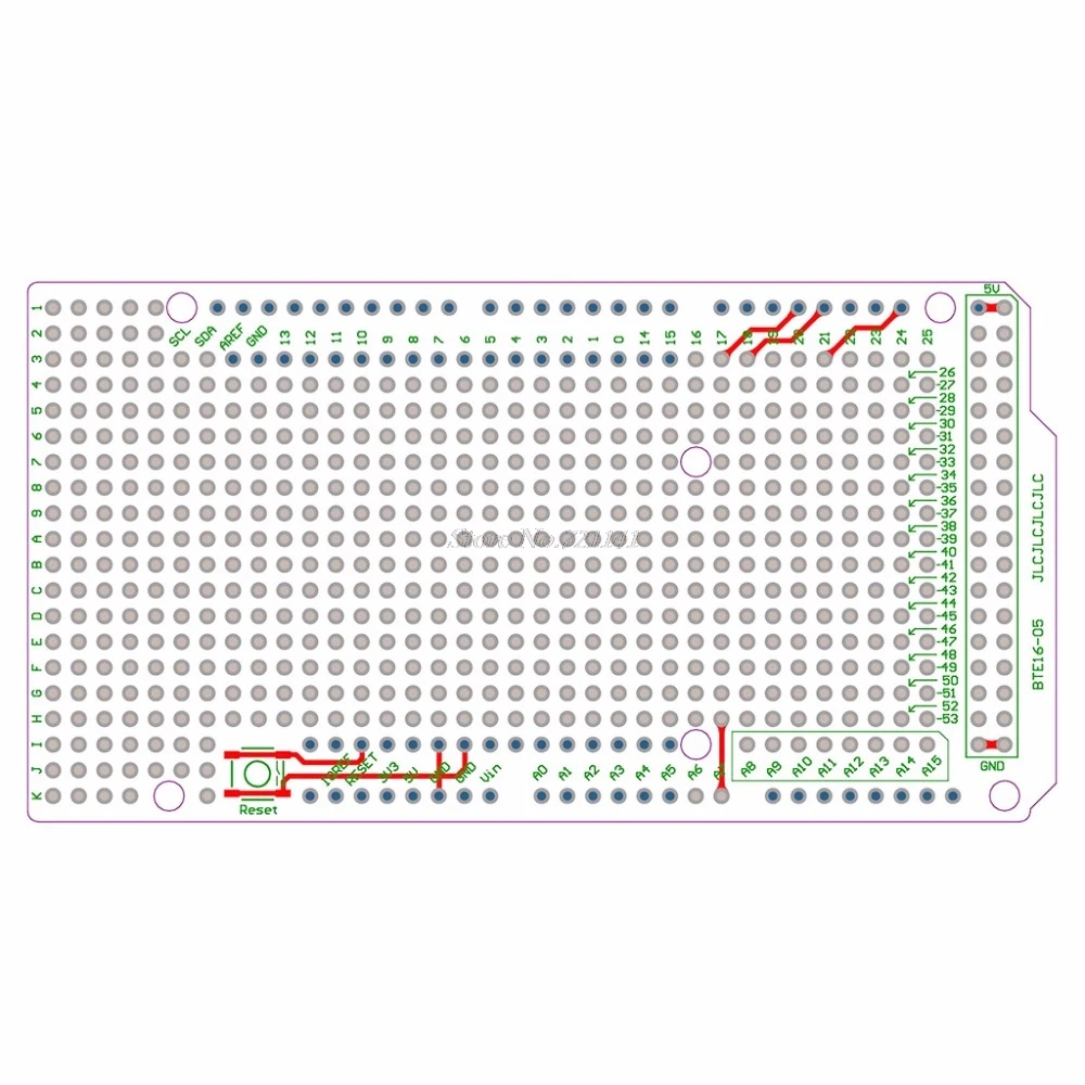 Двухсторонний PCB прототип PCB для MEGA 2560 R3 Щит DIY