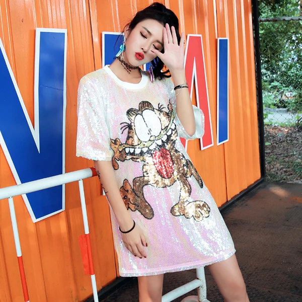 Новая свободная Женская футболка средней длины с короткими рукавами и рисунком