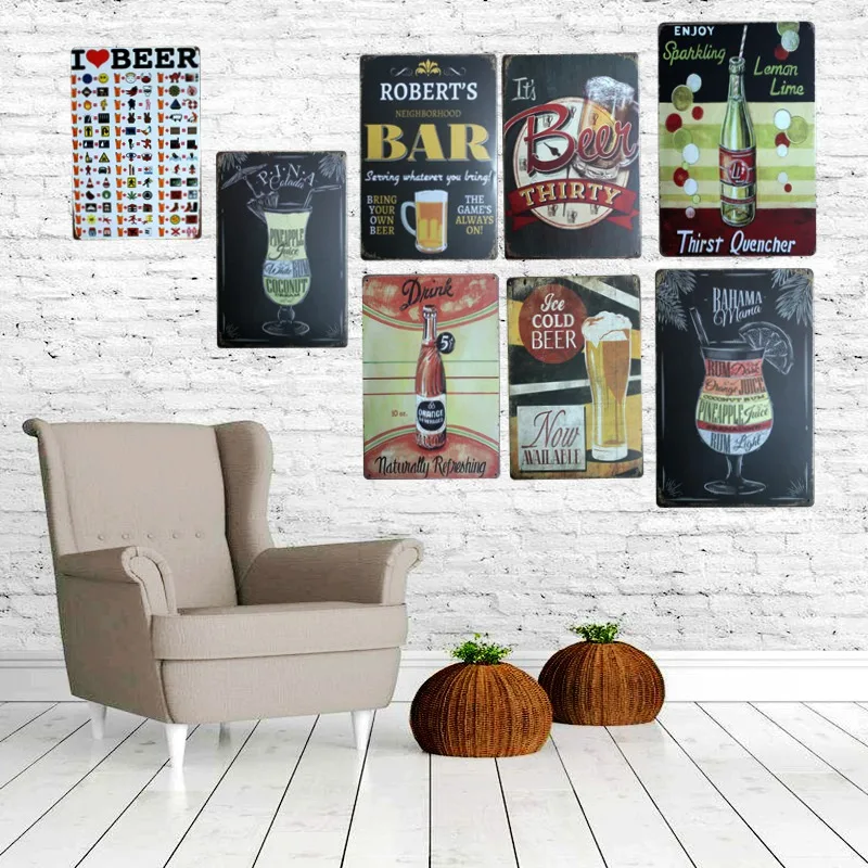 

LemonTime Beer Tin Sign Vintage Plaque Painting Metal Wall Bar Pub Shop Coffee Home Art Decor 30X20CM A-5653