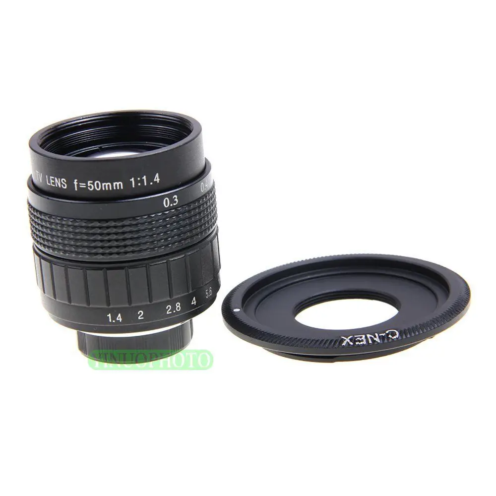 Фуцзянь 50 мм F1.4 CC TV lens + C Mount для Sony E NEX3 NEX C3 F3 5 5N 5R 5T A6000 A5000|c mount|tv lens50mm f1.4 |