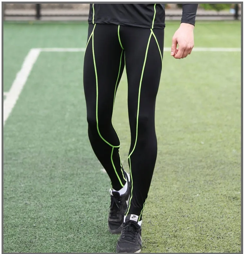 

Men Tight Compression Running Leggings Breathable Close Skin Fitness Tight Pants Gym Bodybuilding Trousers Basketball Sportswear