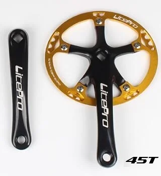 45T Oval GOLD Велосипедный складной велосипед BMX квадратный шатун 42 т 45 т Овальный ультра светильник вес 130 мм BCD цепь 170 мм AL60 алюминиевый Кривошип велосипеда - Цвет: 45T Oval GOLD