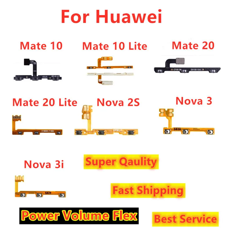 Кнопка отключения звука для Huawei Mate 10 20 Lite nova nova2s nova3 nova3i|Шлейфы мобильных