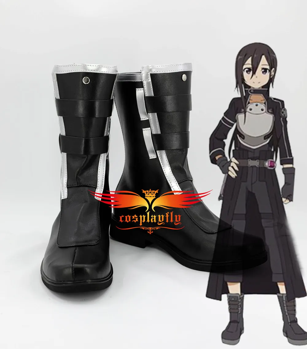 Меч искусство онлайн фантомная пуля Kazuto Kirito Kirigaya косплей костюм обувь сапоги Полный комплект наряд перчатки серебристый жилет для взрослых - Цвет: Boots