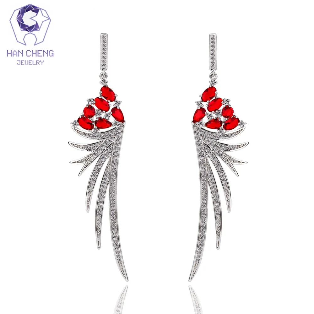 HanCheng Новая мода Роскошная серебряная подвеска в форме крыла Висячие драгоценные