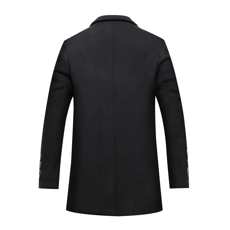 10XL 9XL зимнее шерстяное пальто для мужчин отдыха длинное мужские однотонные