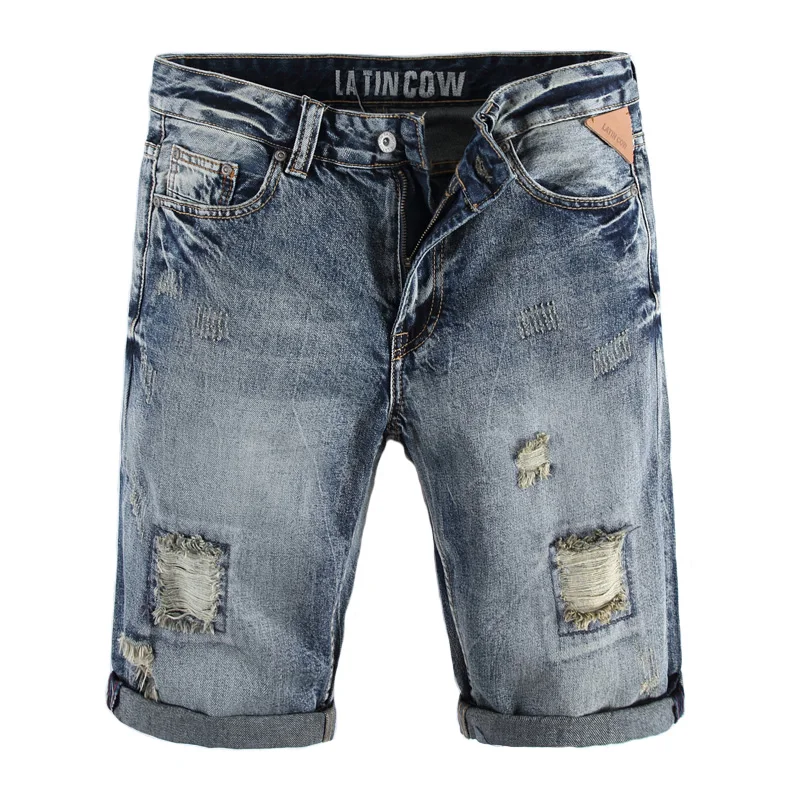 Итальянский Стиль модные Для мужчин S Джинсы для женщин Шорты в стиле ретро