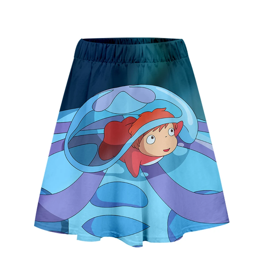 3D Ponyo на скале Для женщин юбка Кей-поп Харадзюку 2019 летние юбки женские дышащие