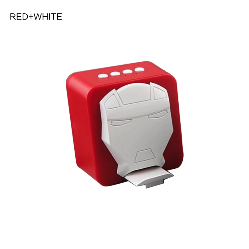 red white Портативный Bluetooth динамик маска Железного человека мини мобильный телефон усилитель звука сильный бас для Iphone Компьютер Xiaomi игрушки громкий динамик - Цвет: red white