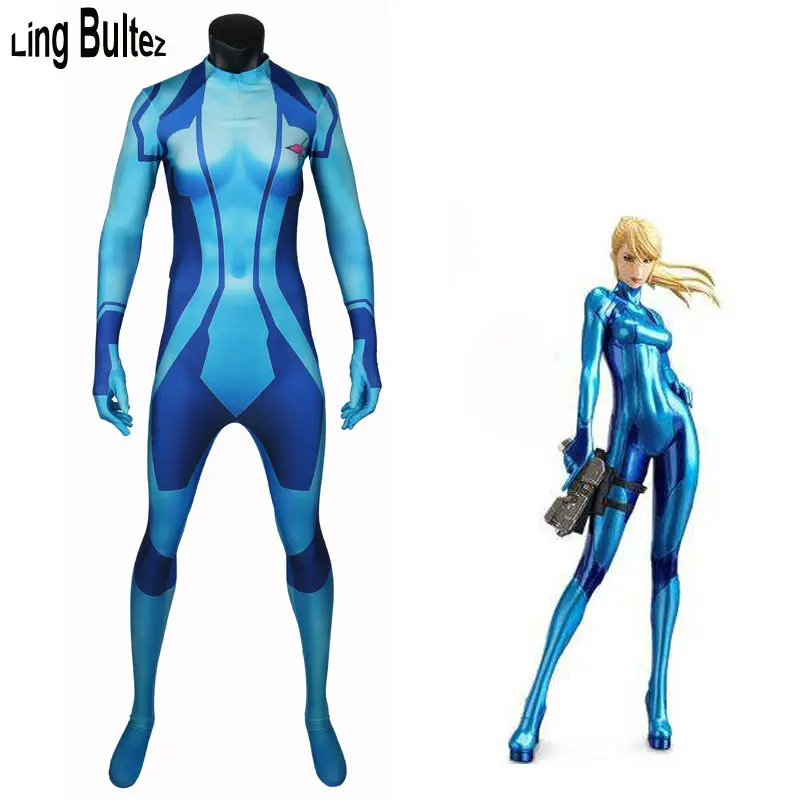 Ling Bultez высококачественный костюм Samus METROID Косплей Костюм спандекс женский зентай
