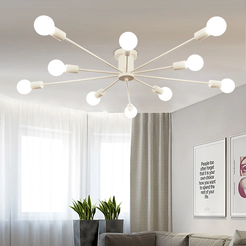 

Nordic LED ceiling light modern iron art study living room bedroom personalized restaurant clothing shop lights