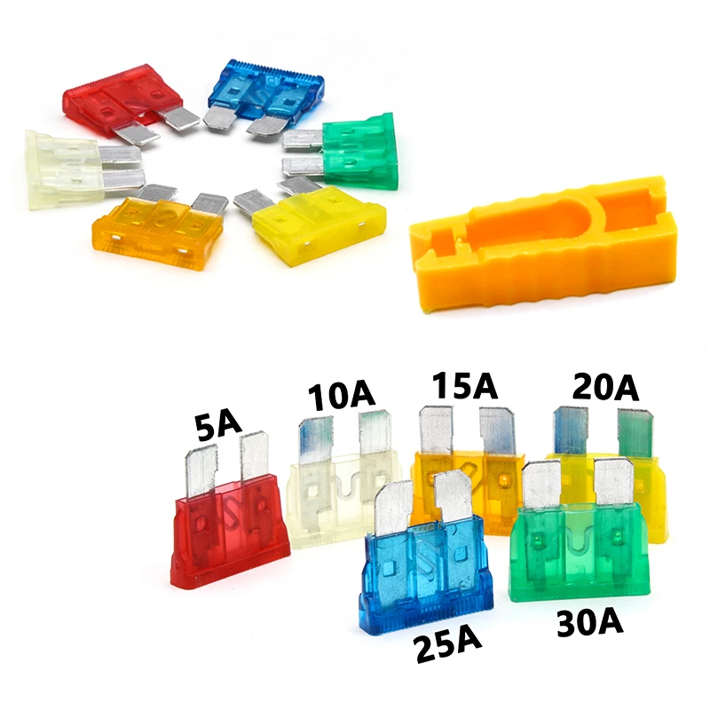 7Pcs Automobile Car Security Fuse 5/10/15/20/25/30A Mini Auto Zinc Blade Standard Assortment set For Medium-sized | Автомобили и