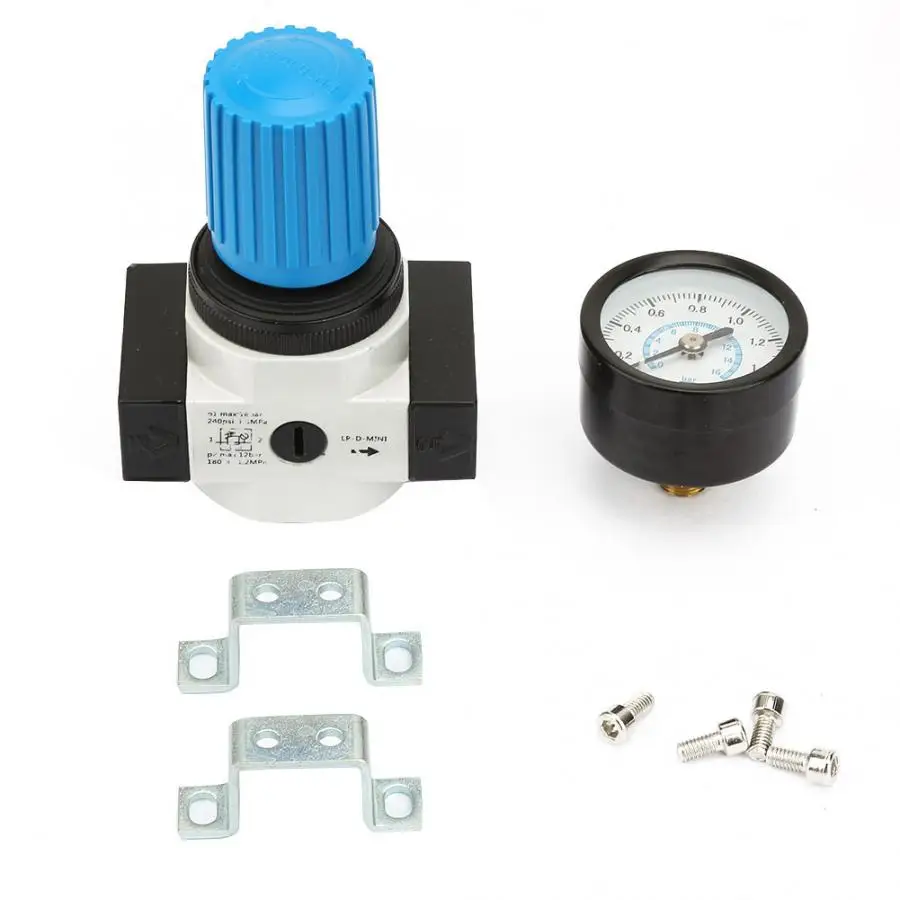 LR-1/4-MINI 16bar LR воздушный контроль компрессора давление снижающий манометр для клапана регулятор клапан G1/" воздушный фильтр источник обработки блок