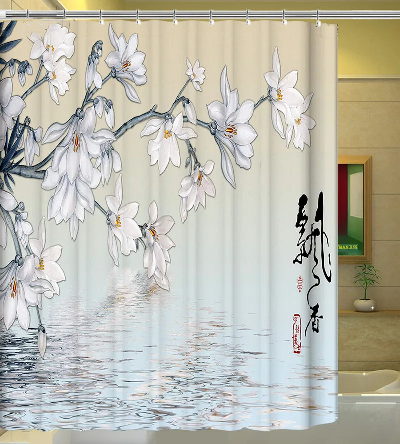 Полиэстеровая занавеска для душа китайские занавески ванной | Дом и сад