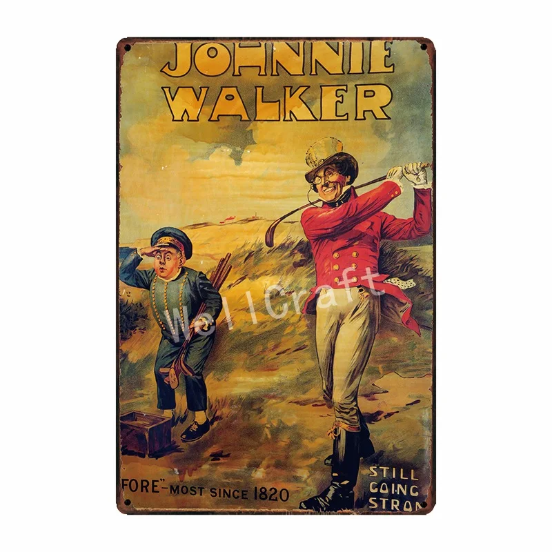 [WellCraft] johnnie walker виски металлический знак декор для вечевечерние паба бара фреска
